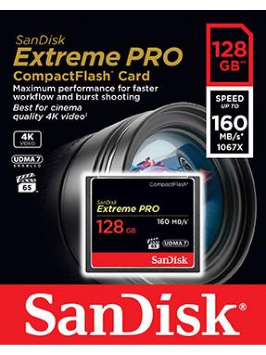 Sandisk cartao EXTREME PRO CF 128GB 160MB seg