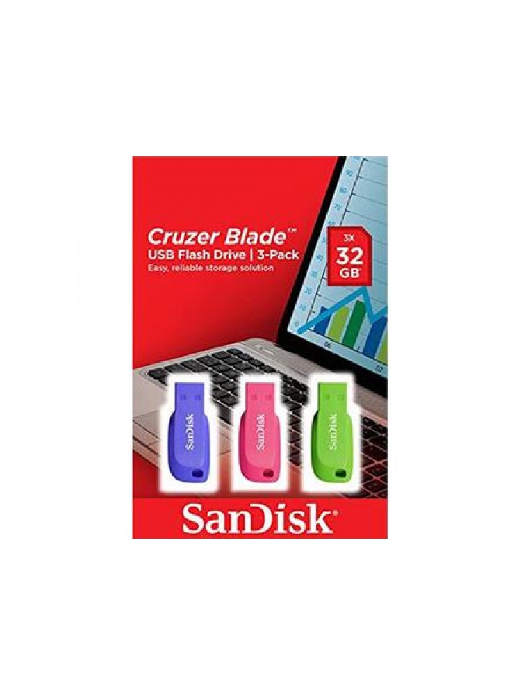 PEN USB SANDISK CRUZER BLADE PACK 3X32GB