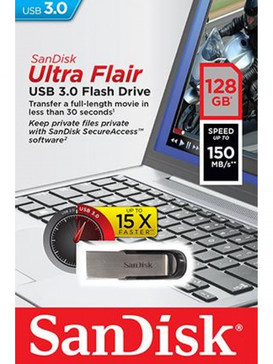 PEN USB SANDISK ULTRA FLAIR USB 3.0 128GB